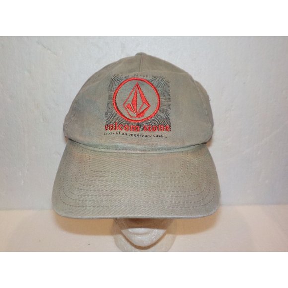 Volcom Stone Flex Fit Embroidered Khaki Green Factory Dinge Sample Hat Ball Cap - Picture 2 of 10